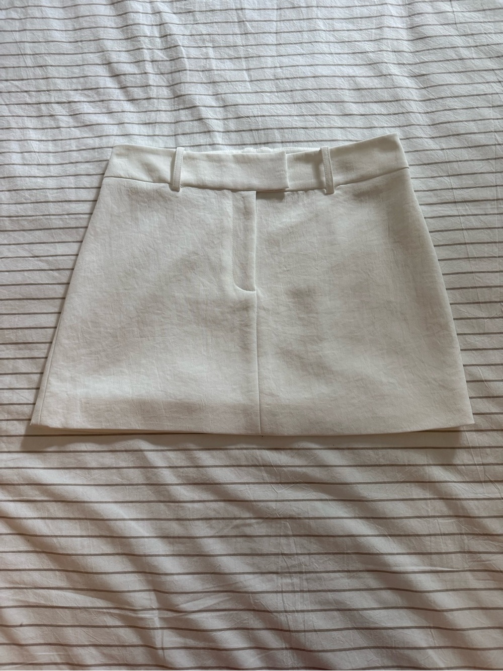 Kookai Cream Mini Skirt with Belt Loops